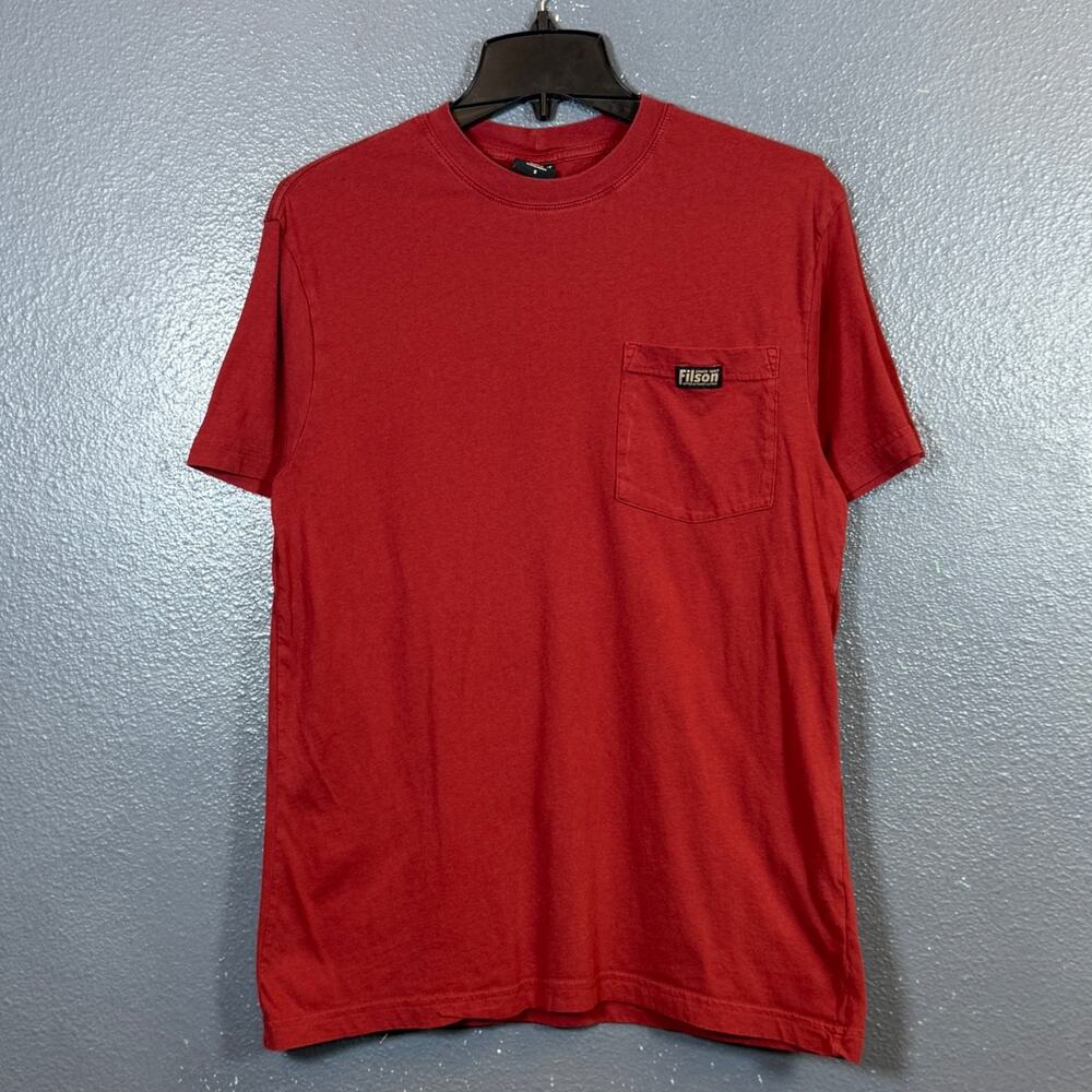 Filson S men’s red 100% cotton t-shirt outdoor activewear hiking